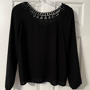 ⚡️H&M black Blouse with crochet detail